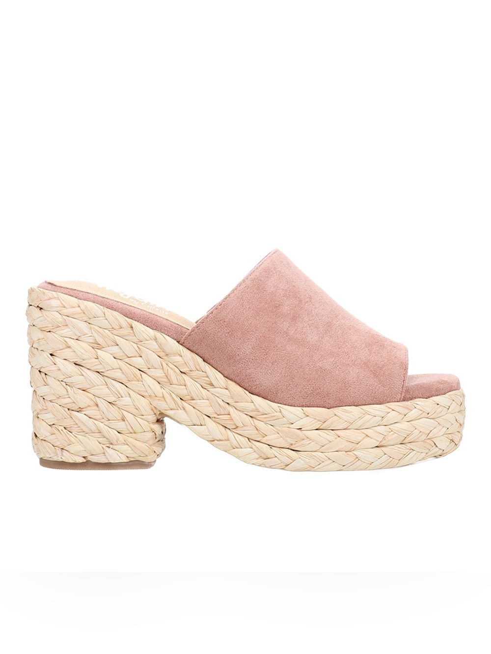 Corkys Blush Suede Braided Espadrille Platform Mule